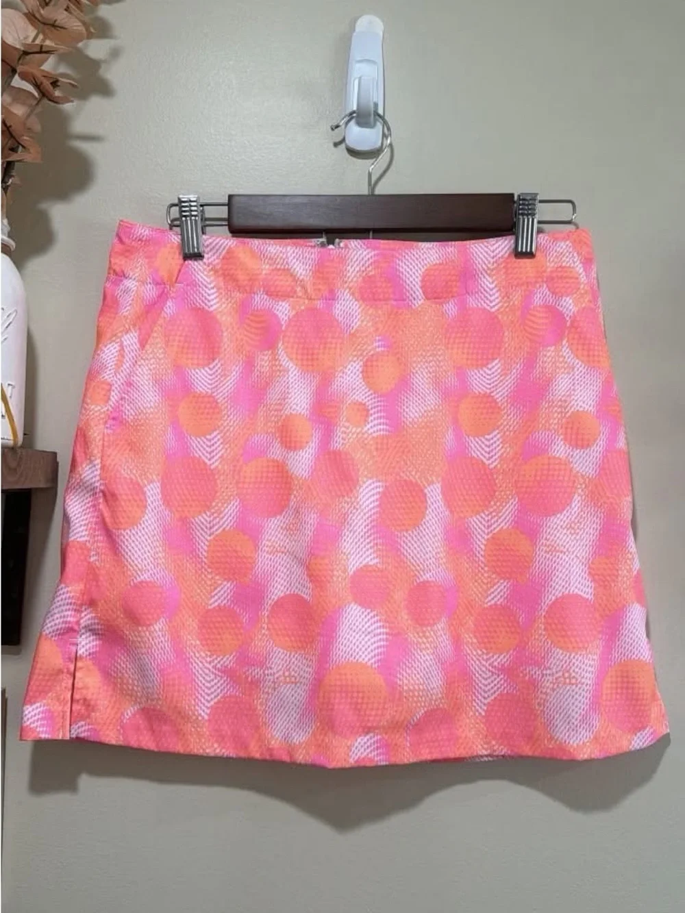 Lady Hagen Pink and Orange Polka Dot Mini Skort